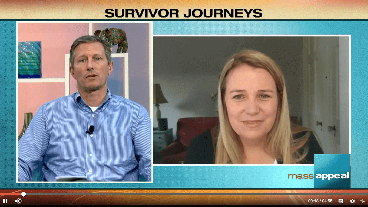 Screenshot OCS Director Dr. Emily Tonorezos featured in this Survivor Journeys segment, on Mass Appeal