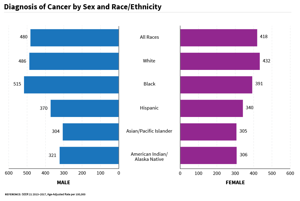 Rates of New Cancer Cases by Sex and Race/Ethnicity